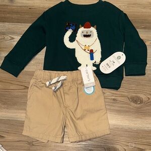 Carter's Green and Tan Kids Matching Set